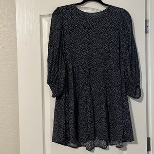 Abercrombie & Fitch animal print mini dress w puff sleeves